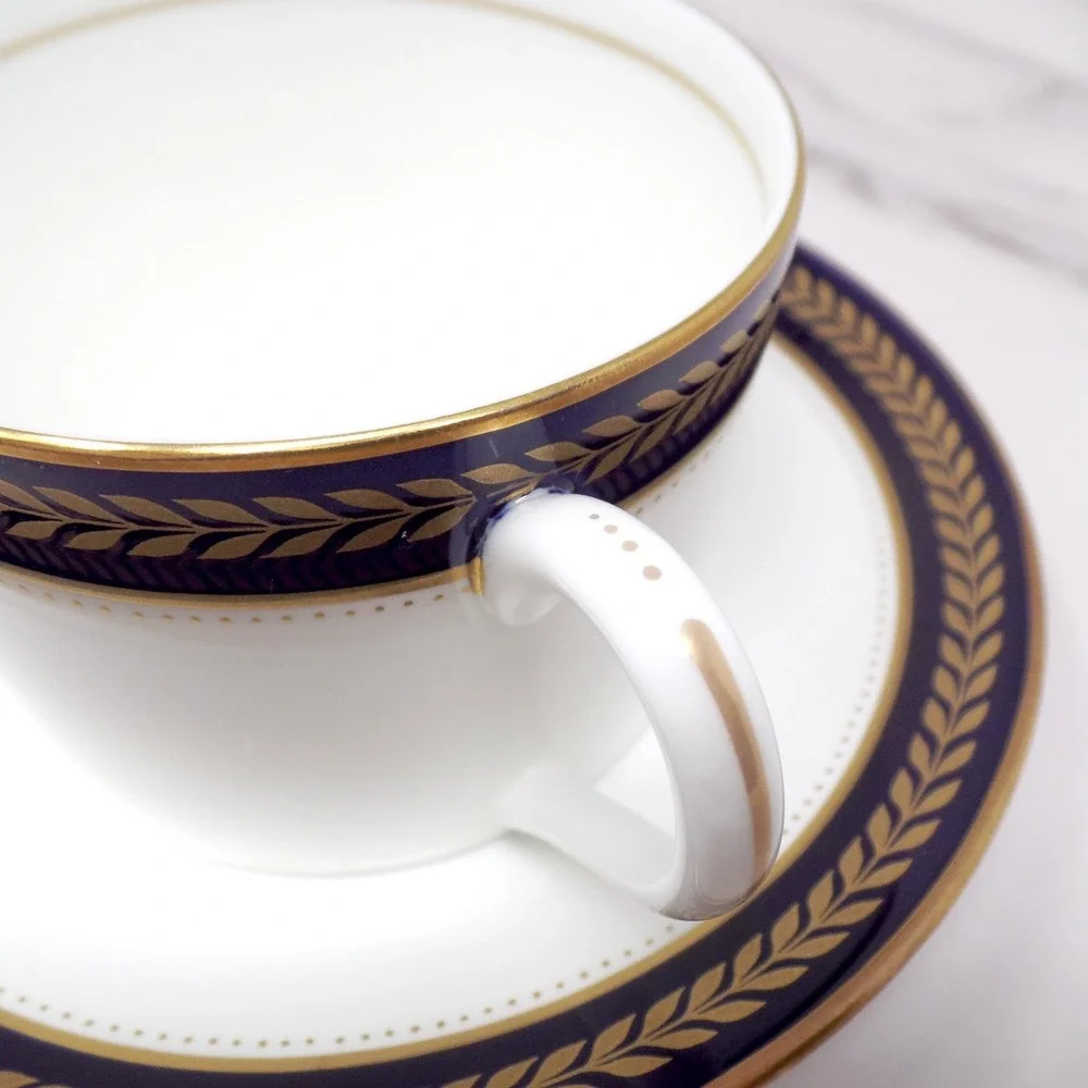 Vintage Coalport Bone China Blue Wheat 6 piece Place Setting (1972-93)